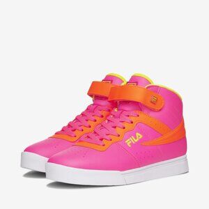 FILA Women VULC 13 SUPERBRIGHT Sneakers NWOT HiTop Neon Pink Yellow OrangeVelcro